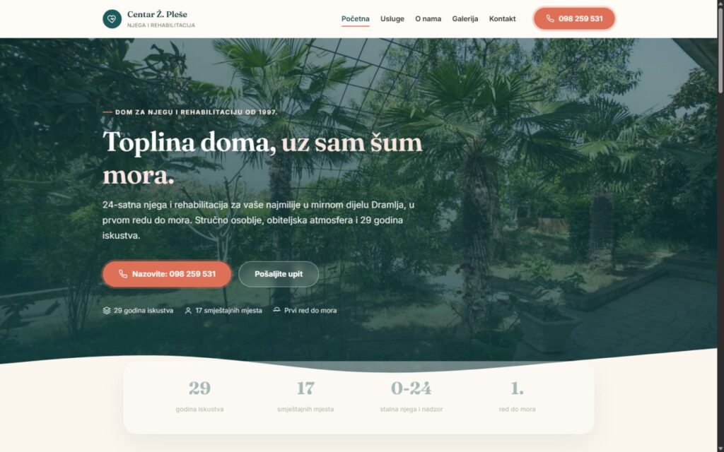 Centar Pleše – Njega i rehabilitacija