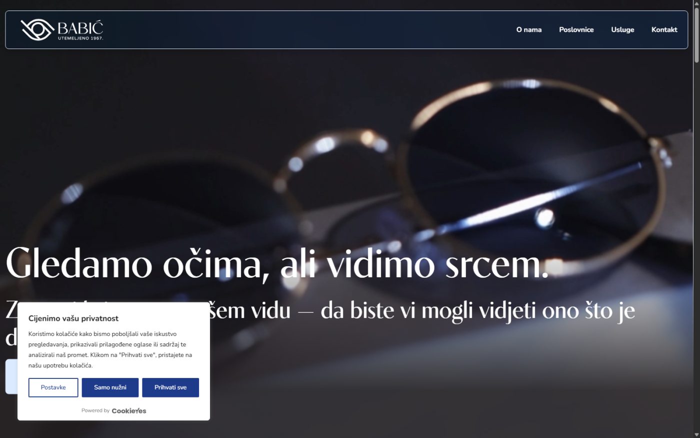 Optika Babić – Izrada web stranice — TabarDI portfolio projekt